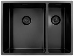 Pure.Sink Exclusivo Gun Metal 1,5 anderhalve spoelbak 34+18 cm 10mm radius PEX341840-61