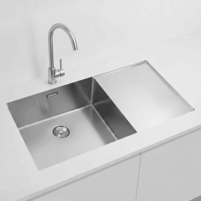 Pure.Sink Exclusivo RVS spoelbak met afdruipgedeelte 86x52 cm Tapwing links PEX5086LT-02