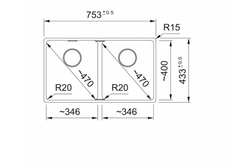 Franke Maris MRG 220-35-35 Fragranite Coffee cream dubbele spoelbak vlakinbouw 135.0725.668