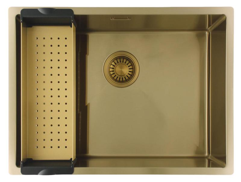 Pure.Sink Luxion Gouden spoelbak 55x40 cm onderbouw, vlakinbouw en opbouw PLX5540-60