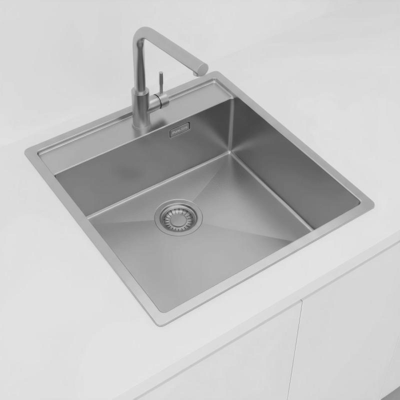 Pure.Sink Luxion RVS spoelbak 51x50 cm Tapwing met kraangatbank PLX5150T-02