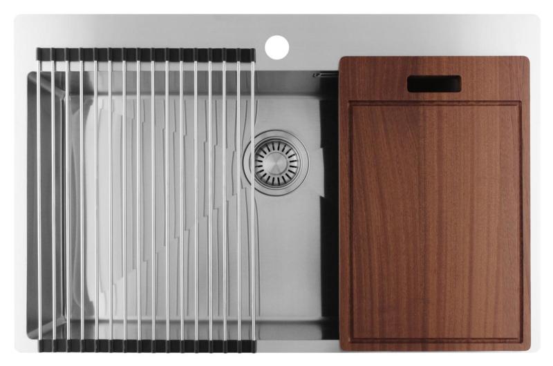 Pure.Sink Luxion Grote RVS spoelbak 78x50 cm Tapwing met kraangatbank PLX7850T-02