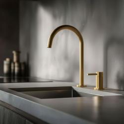 Pure.Sink Luxion 2-gats Gouden keukenkraan met ronde uitloop PLX2HR-60