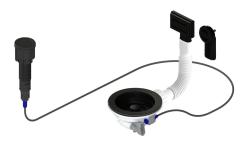 Granitemy Zwarte Afvoerset inclusief drukknop-waste met plug, plus rechthoekige en ronde overloop 1208971746