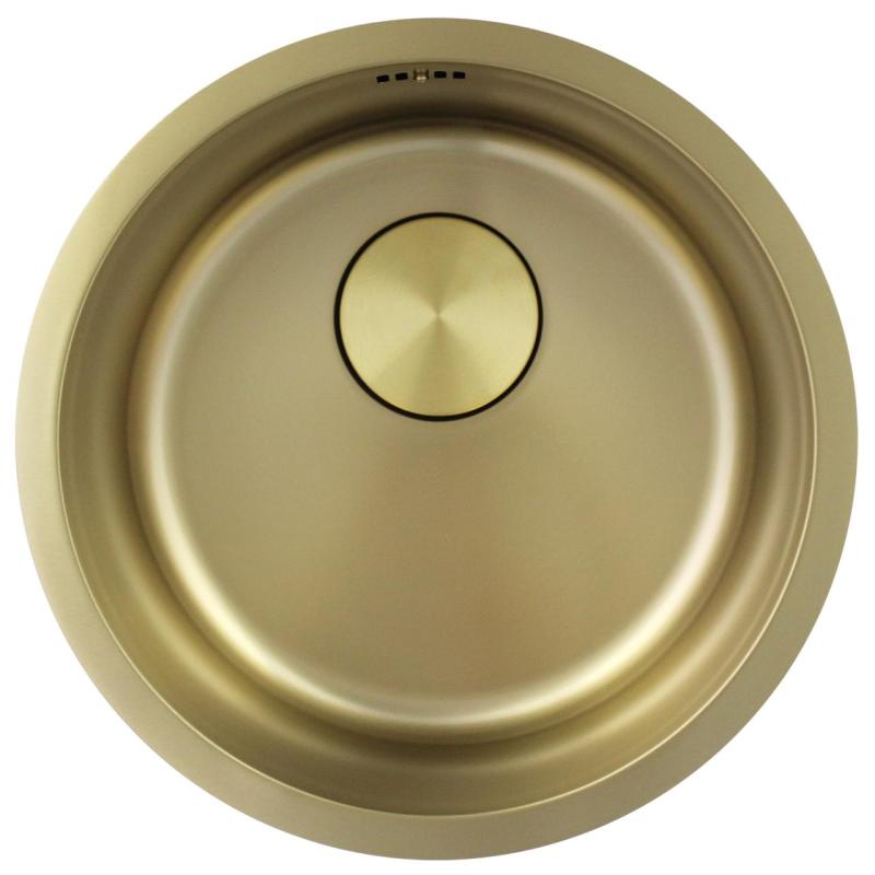 Pure.Sink Rondo Gouden Ronde Spoelbak vlakinbouw, onderbouw en opbouw 38 cm PRN38-60