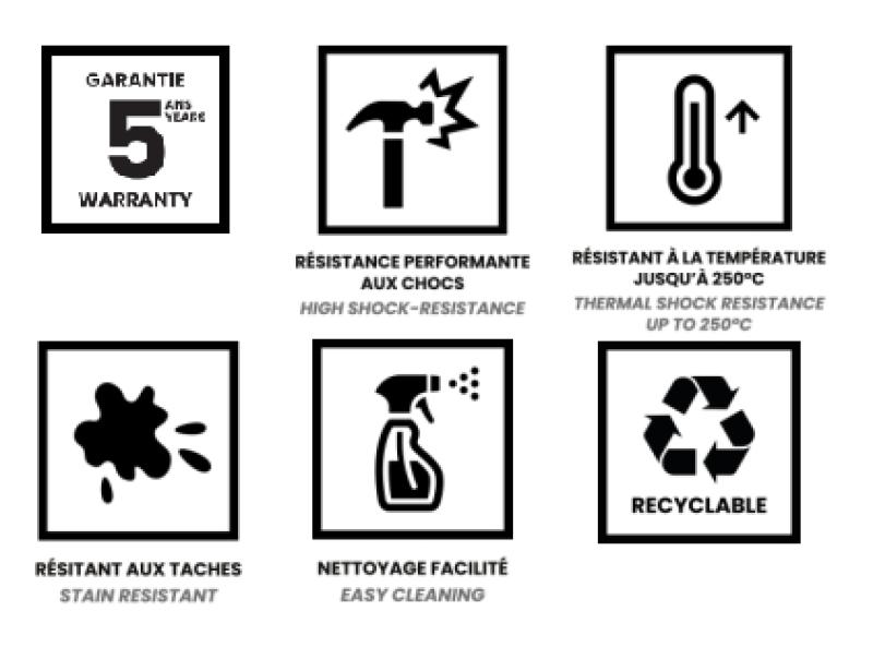 Ausmann Fibre zwarte spoelbak 40x40cm onderbouw, opbouw en vlakinbouw met automatische RVS plug 1208971836