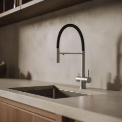 Pure.Sink Elite Steel Flex 3-weg RVS keukenkraan met flexibele uitloop en Gefilterd Water PS8110-02