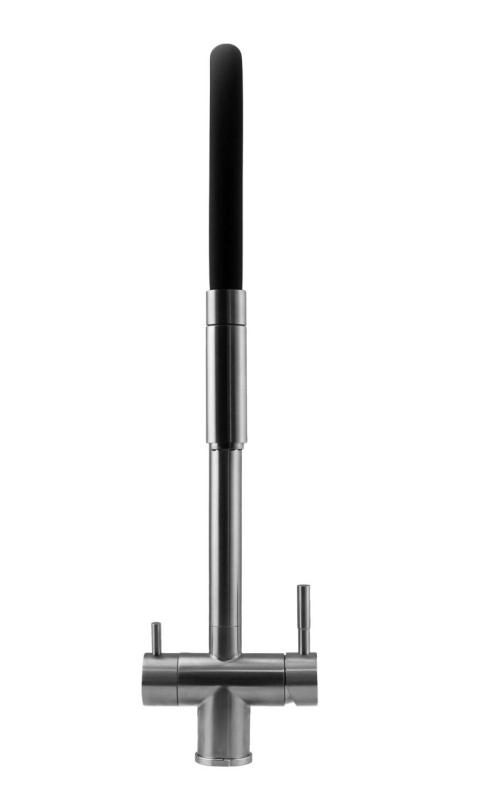 Pure.Sink Elite Steel Flex 3-weg RVS keukenkraan met flexibele uitloop en Gefilterd Water PS8110-02