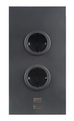 Indux Corner Еnergiezuil met 2 stopcontacten Randaarde en 2 x USB-lader Zwart 1208972297