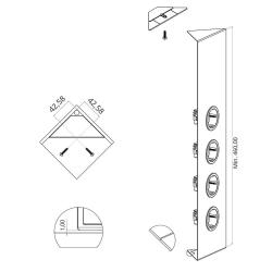 Indux Corner Еnergiezuil met 4 stopcontacten Penaarde RVS 1208972308