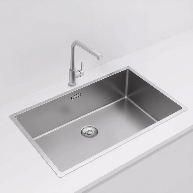 OUTLET Beschadigd Pure.Sink Exclusivo grote RVS spoelbak 70x40 cm 10mm radius onderbouw, vlakinbouw en opbouw 1208972436