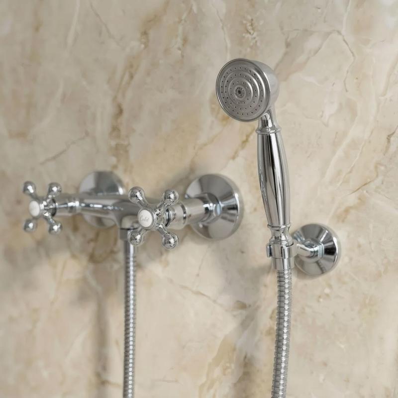 Aquanello Heritage Ascot Klassieke Opbouw Douchekraanset met Sterknoppen Chroom inclusief Handdouche CR-2002-HA